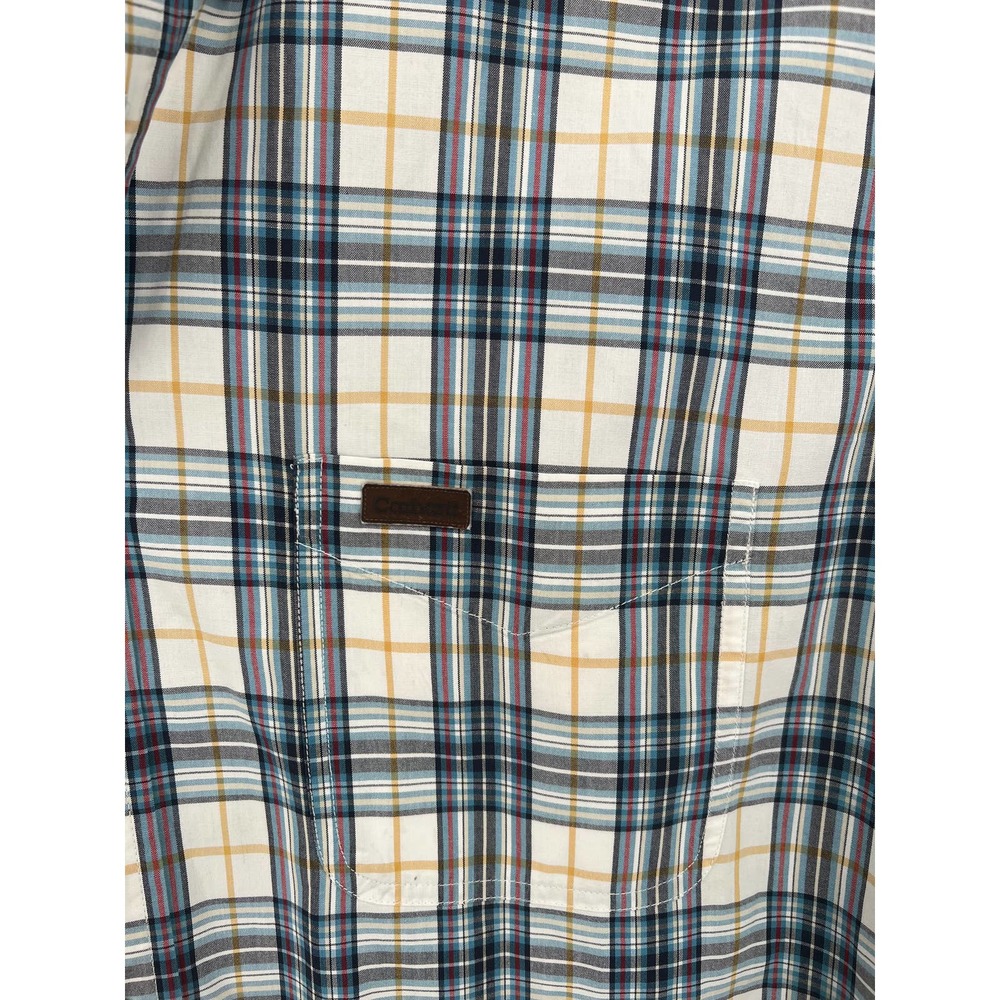 Carhartt Men's blue plaid long sleeve button front shirt size XL tall